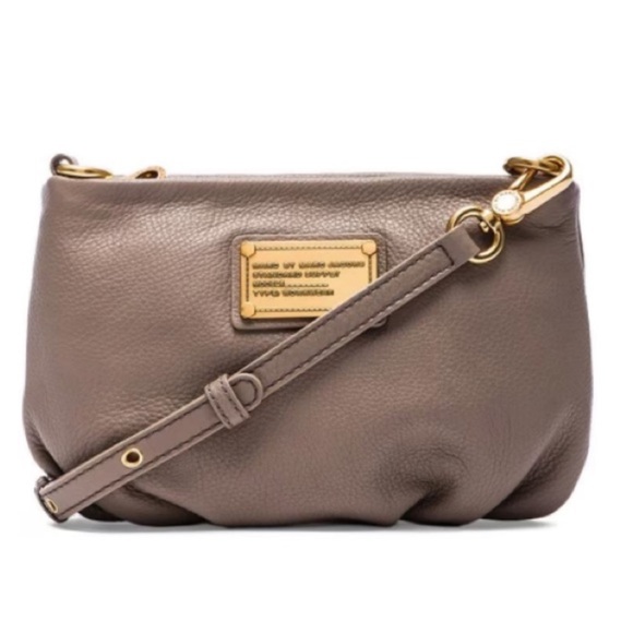 Marc By Marc Jacobs Handbags - MARC BY MARC JACOBS Grey Taupe Pebbled Leather Crossbody Bag Purse